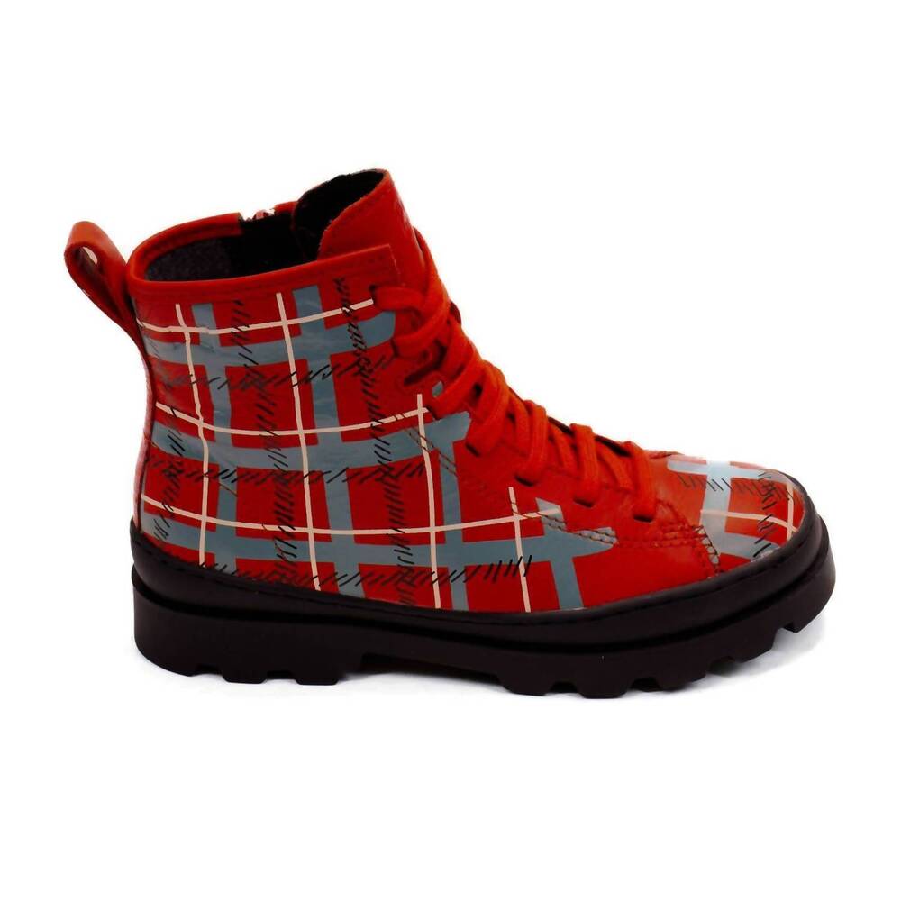 NEW CAMPER girl's brutus leather boot in red
